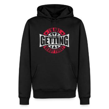 not getting ready today - Männer Premium Bio Hoodie - Schwarz - Vorne - Nico (187cm)