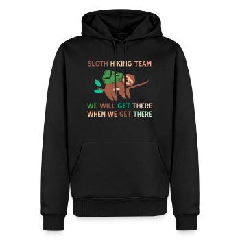 Sloth Hiking Team Funny We Will Get There Tee - Sweat à capuche Premium bio Homme - noir - Devant - Nico (187cm)
