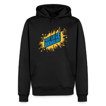 fight like ukrainians Zitat - Männer Premium Bio Hoodie - Schwarz - Vorne - Nico (187cm)