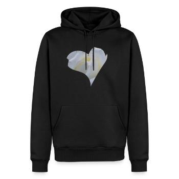 Cœur de Rose Blanche - Sweat à capuche Premium bio Homme - noir - Devant - Nico (187cm)
