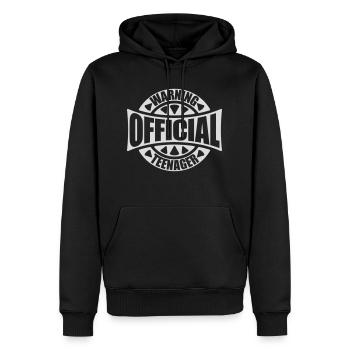 avertissement citation officielle d’adolescent - Sweat à capuche Premium bio Homme - noir - Devant - Nico (187cm)