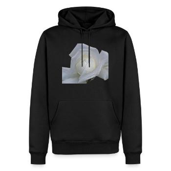 rose weiss - Männer Premium Bio Hoodie - Schwarz - Vorne - Nico (187cm)
