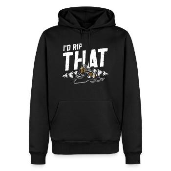 Motoneige et Skidoo Design - Sweat à capuche Premium bio Homme - noir - Devant - Nico (187cm)