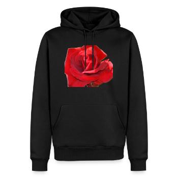 rote rose - Männer Premium Bio Hoodie - Schwarz - Vorne - Nico (187cm)