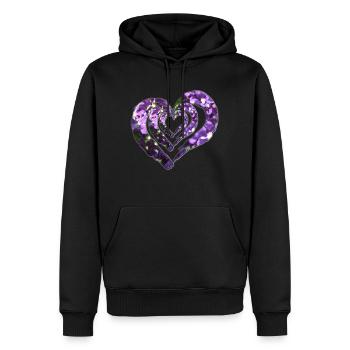 Cœur 3 fois - Sweat à capuche Premium bio Homme - noir - Devant - Nico (187cm)