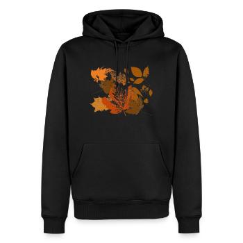 Herbstblatt - Männer Premium Bio Hoodie - Schwarz - Vorne - Nico (187cm)
