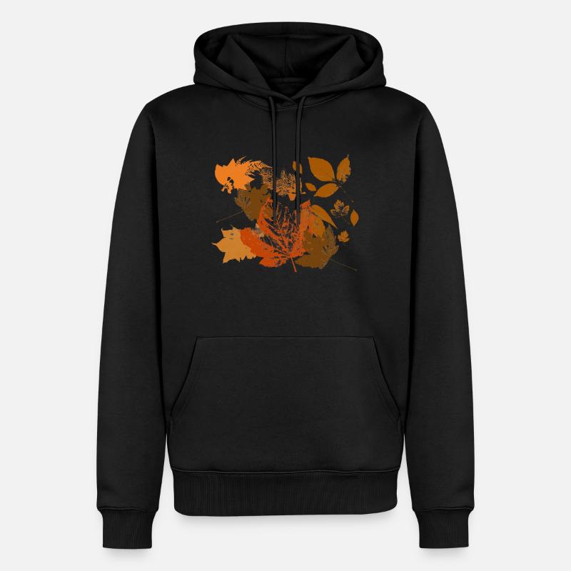 Feuille d’automne - Sweat à capuche Premium bio Homme - noir
