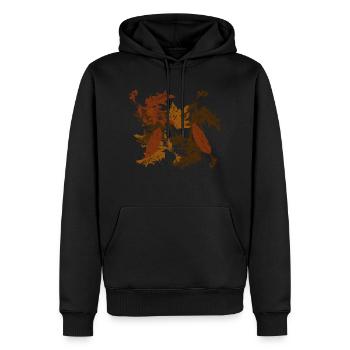 Feuilles - Sweat à capuche Premium bio Homme - noir - Devant - Nico (187cm)