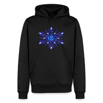 Blauer Stern - Männer Premium Bio Hoodie - Schwarz - Vorne - Nico (187cm)