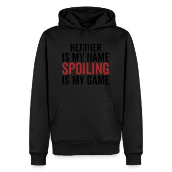 Heather est mon nom Spoiling est mon jeu - Sweat à capuche Premium bio Homme - noir - Devant - Nico (187cm)