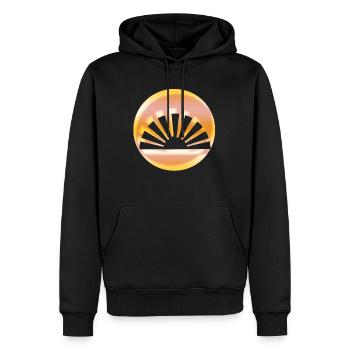 Lever du soleil - Sweat à capuche Premium bio Homme - noir - Devant - Nico (187cm)
