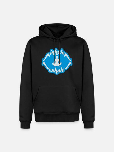 inhale exhale yoga quote - Men’s Premium Organic Hoodie - black