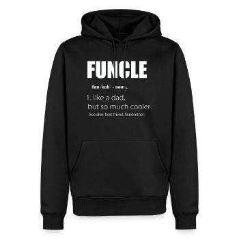 Funcle Definition Uncle Like Dad Only Cooler - Men’s Premium Organic Hoodie - black - Front - Nico (187cm)