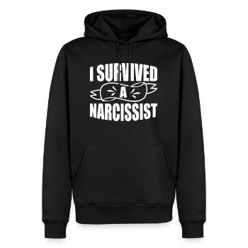 I Survived A Narcissist Divorce Women Divorcee - Men’s Premium Organic Hoodie - black - Front - Nico (187cm)