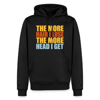 J’ai plus de tête - Sweat à capuche Premium bio Homme - noir - Devant - Nico (187cm)