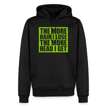 J’ai plus de tête - Sweat à capuche Premium bio Homme - noir - Devant - Nico (187cm)