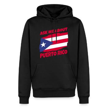 Drapeau de Porto Rico - Sweat à capuche Premium bio Homme - noir - Devant - Nico (187cm)