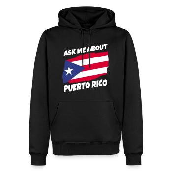 Portoricains - Sweat à capuche Premium bio Homme - noir - Devant - Nico (187cm)