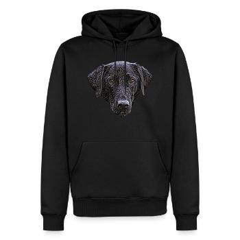 Visage de Labrador Retriever noir - Sweat à capuche Premium bio Homme - noir - Devant - Nico (187cm)