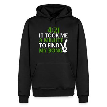 421 Marijuana Cannabis WeedPot Stoner T Shirt - Männer Premium Bio Hoodie - Schwarz - Vorne - Nico (187cm)