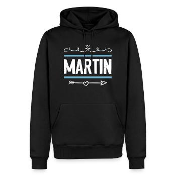 Martin - Sweat à capuche Premium bio Homme - noir - Devant - Nico (187cm)