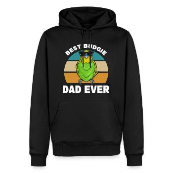 Budgerigar Papa | Animaux de compagnie Oiseaux Animaux Cadeau - Sweat à capuche Premium bio Homme - noir - Devant - Nico (187cm)