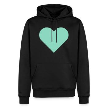 Je t'aime - Sweat à capuche Premium bio Homme - noir - Devant - Nico (187cm)