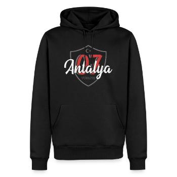 Antalya - Sweat à capuche Premium bio Homme - noir - Devant - Nico (187cm)