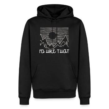 I'd Hike That Graphic Trekking Outdoor Mountaineer - Männer Premium Bio Hoodie - Schwarz - Vorne - Nico (187cm)