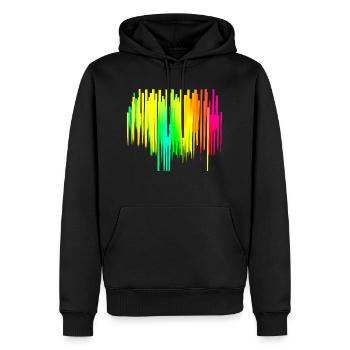 Rainbow dégradé coloré cool rétro tendance Art 2 - Sweat à capuche Premium bio Homme - noir - Devant - Nico (187cm)