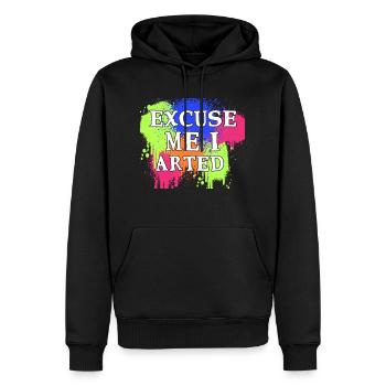 Excuse Me I Arted 10 - Männer Premium Bio Hoodie - Schwarz - Vorne - Nico (187cm)