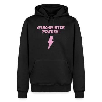 Geschwister Power Blitz Nerdy Superkraft Familie - Männer Premium Bio Hoodie - Schwarz - Vorne - Nico (187cm)
