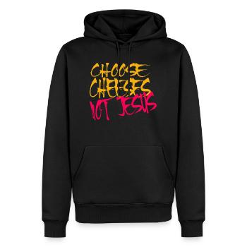 Choose Cheeses - not Jesus - Männer Premium Bio Hoodie - Schwarz - Vorne - Nico (187cm)