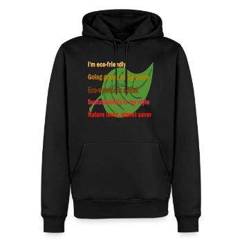 Eco guerrier en action - Sweat à capuche Premium bio Homme - noir - Devant - Nico (187cm)