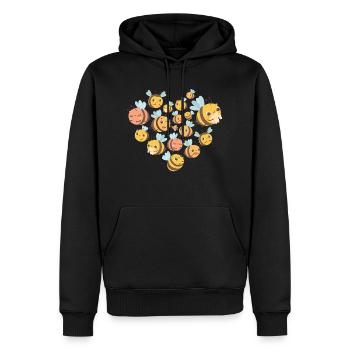 Herz Biene - Männer Premium Bio Hoodie - Schwarz - Vorne - Nico (187cm)