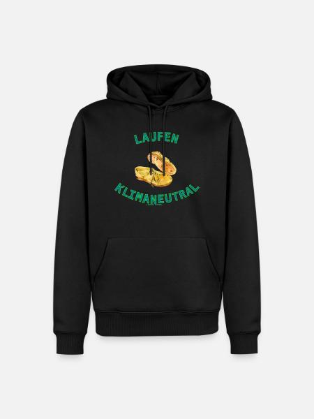 LAUFEN KLIMANEUTRAL - Männer Premium Bio Hoodie - Schwarz
