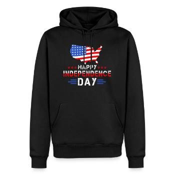 HAPPY INDEPENDENCE DAY USA - Men’s Premium Organic Hoodie - black - Front - Nico (187cm)