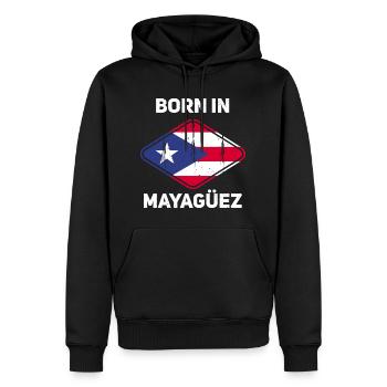 Porto Rico - Sweat à capuche Premium bio Homme - noir - Devant - Nico (187cm)