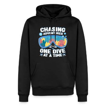 Dictons de plongeurs | Cadeau de plongée Goggles - Sweat à capuche Premium bio Homme - noir - Devant - Nico (187cm)