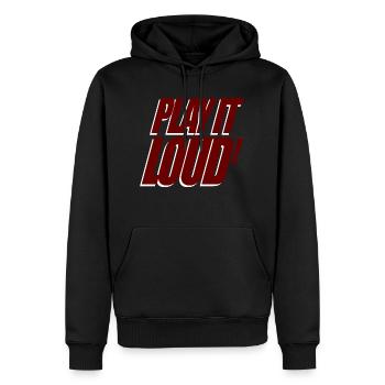 Techno music house dance play it loud gift - Men’s Premium Organic Hoodie - black - Front - Nico (187cm)