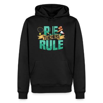 P.E. Teachers Rule Physical Education School - Men’s Premium Organic Hoodie - black - Front - Nico (187cm)