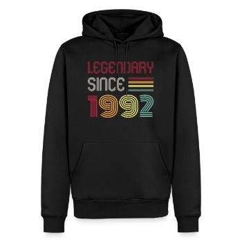 Birthday Legendary Since 1992 - Men’s Premium Organic Hoodie - black - Front - Nico (187cm)