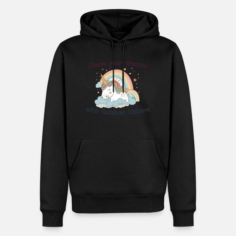 Traum vom Einhorn - Männer Premium Bio Hoodie - Schwarz