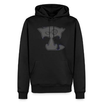 cat - Männer Premium Bio Hoodie - Schwarz - Vorne - Nico (187cm)