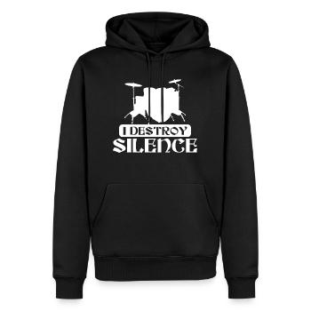 Batterie, Tambour, Musique, Instrument - Sweat à capuche Premium bio Homme - noir - Devant - Nico (187cm)