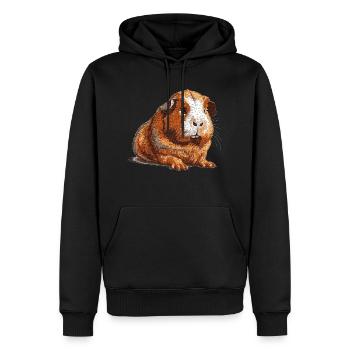 Cochon de mer rétro câlin dans des graphismes vintage - Sweat à capuche Premium bio Homme - noir - Devant - Nico (187cm)