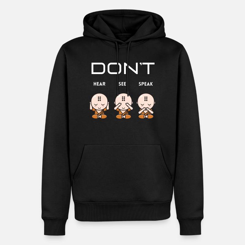 N’entends pas voir parler garçon - Sweat à capuche Premium bio Homme - noir