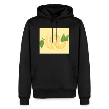 Zitrone Zitrone - Männer Premium Bio Hoodie - Schwarz - Vorne - Nico (187cm)