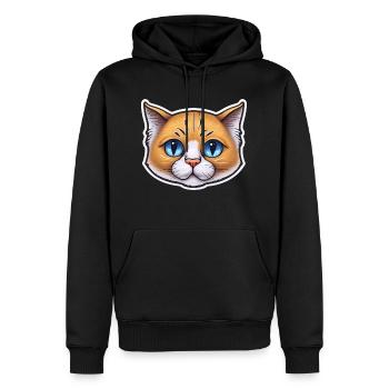 Samtpfoten-Zauber: Süße Katze - Männer Premium Bio Hoodie - Schwarz - Vorne - Nico (187cm)