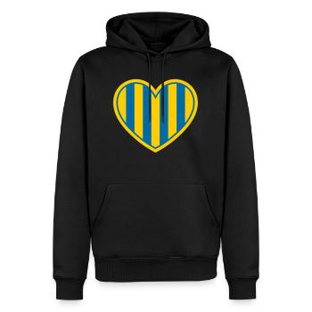 Cœur suédois - Sweat à capuche Premium bio Homme - noir - Devant - Nico (187cm)